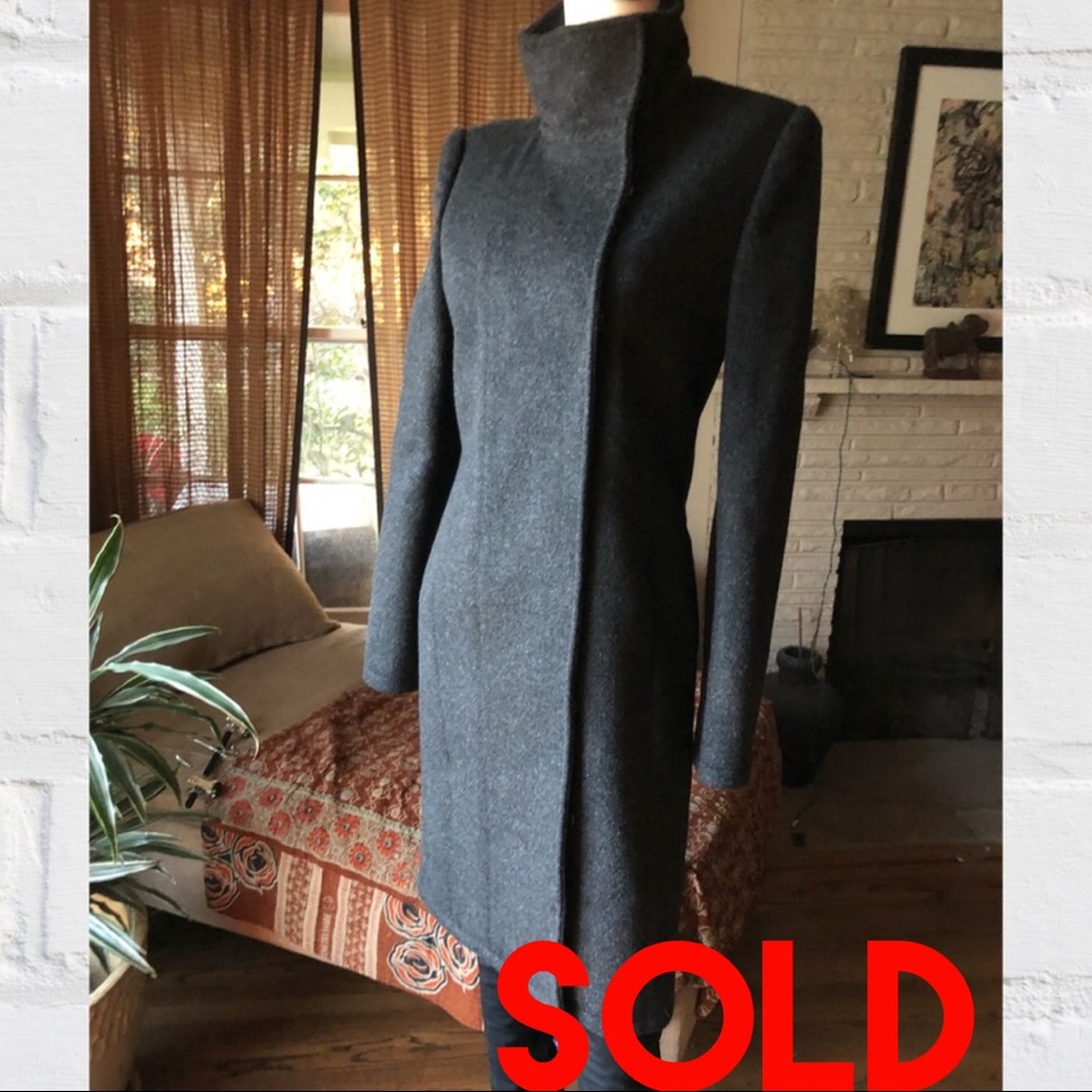 Thomas Wylde is grey cashmere wool snap up coat S - Picture 1 of 8